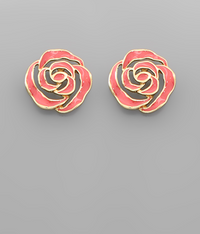 Epoxy Rose Earrings