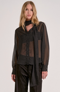 Thea Black Polka Dot Top