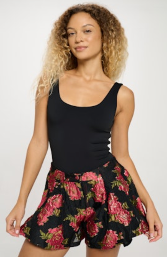 Scarlet Blossom Noir Shorts