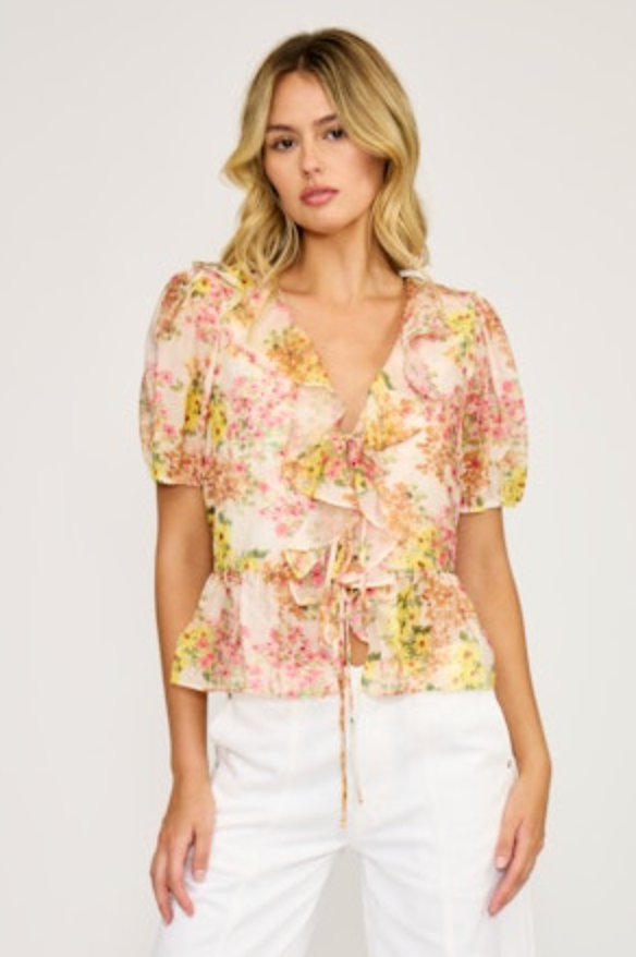 Bee Ruffle Top