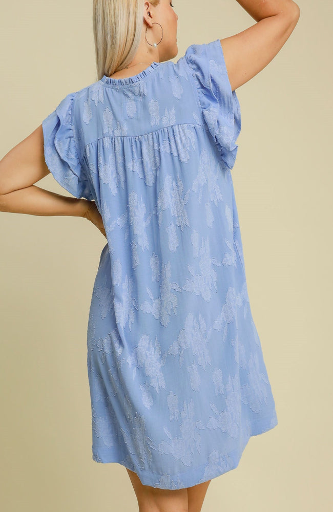 Smocked Floral Burnout Dress