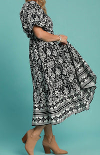 Evelyn Black & White Dress