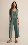 Sloan V-Neck Top- Hunter Green