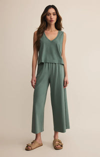Sloan V-Neck Top- Hunter Green