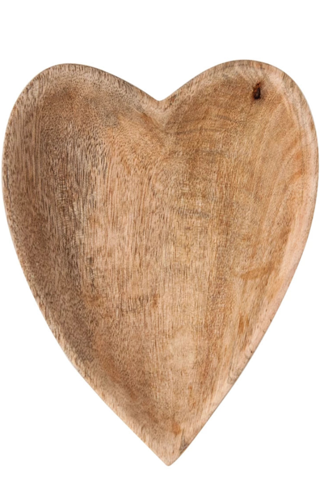 Mango Wood Heart Bowl