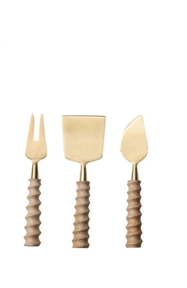 Carved Handle Cheese Knife Set