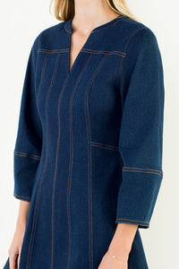 Eloise V-Neck Denim Dress