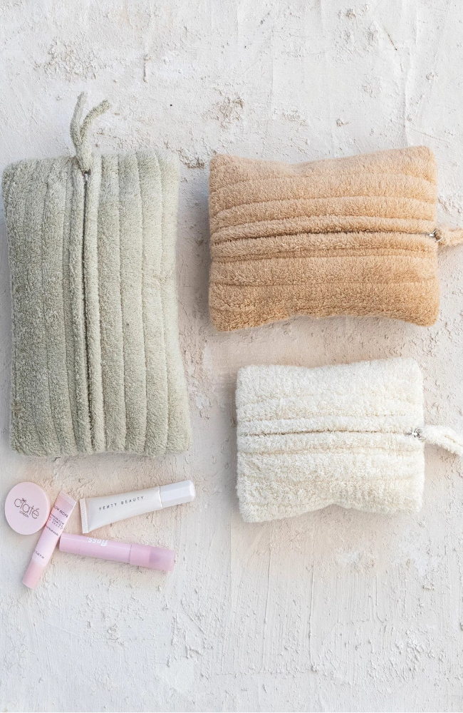 Quilted Terrycloth Pouch Set