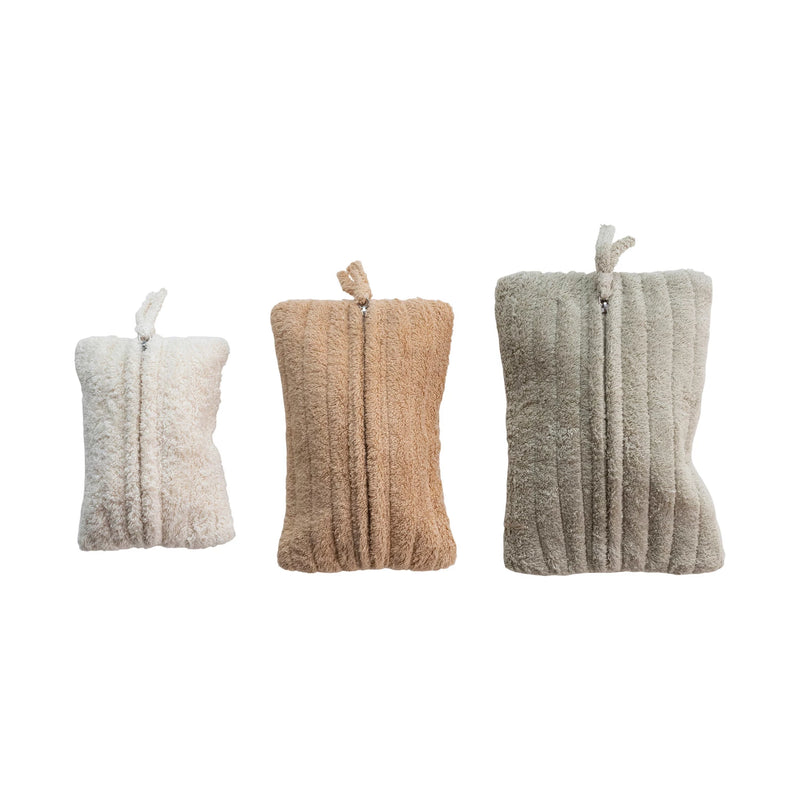 Quilted Terrycloth Pouch Set