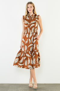 Ellia Print Midi Dress