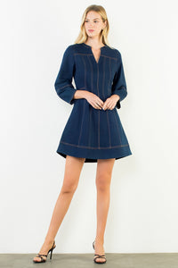 Eloise V-Neck Denim Dress