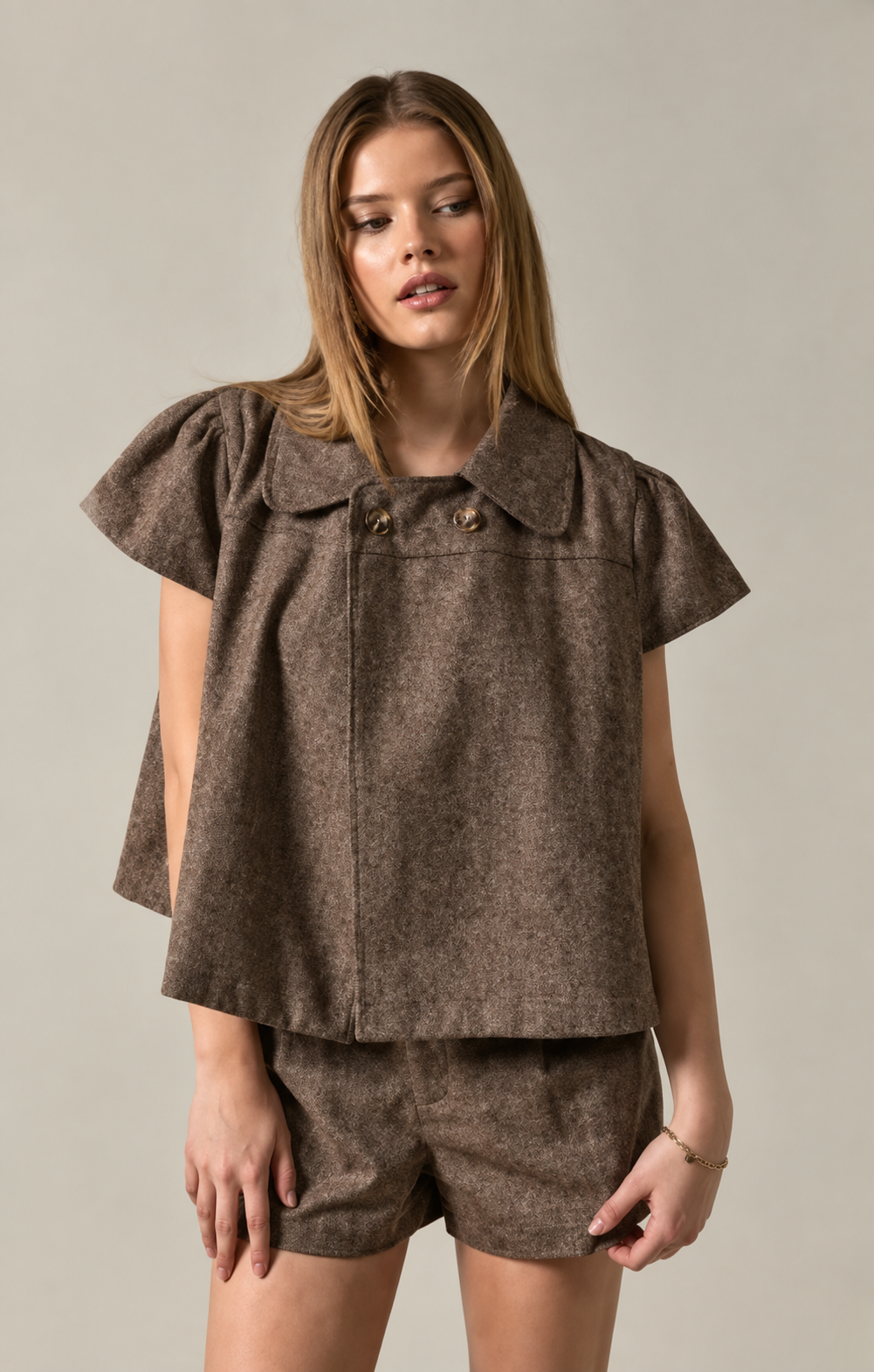 Tegan Houndstooth Top