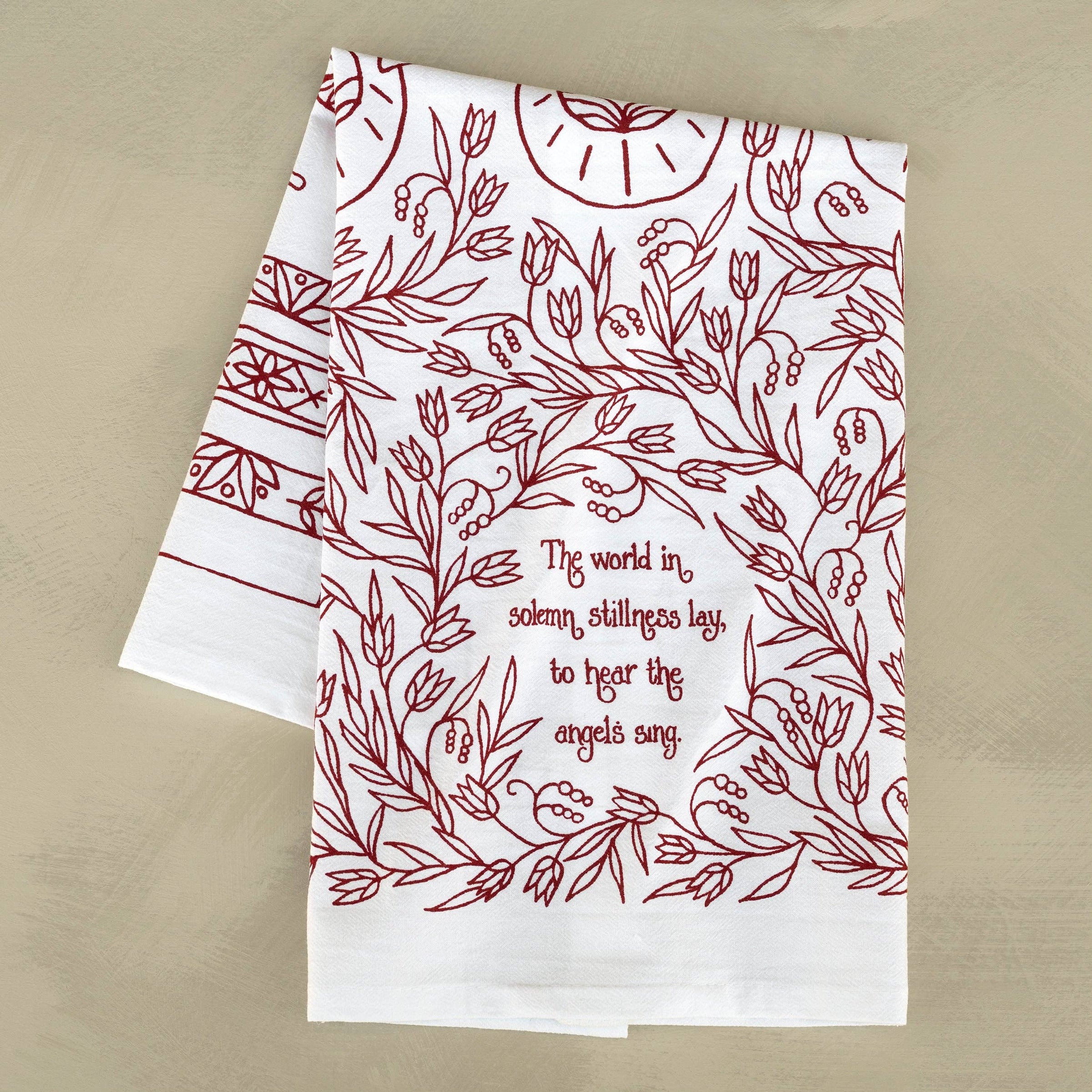 Hark! The Herald Angels Sing Advent Christmas Tea Towel