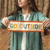 Rainbow Go Outside Embroidered Canvas Banner