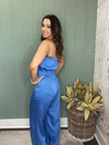 Washed Satin Tie Front Jumpsuit