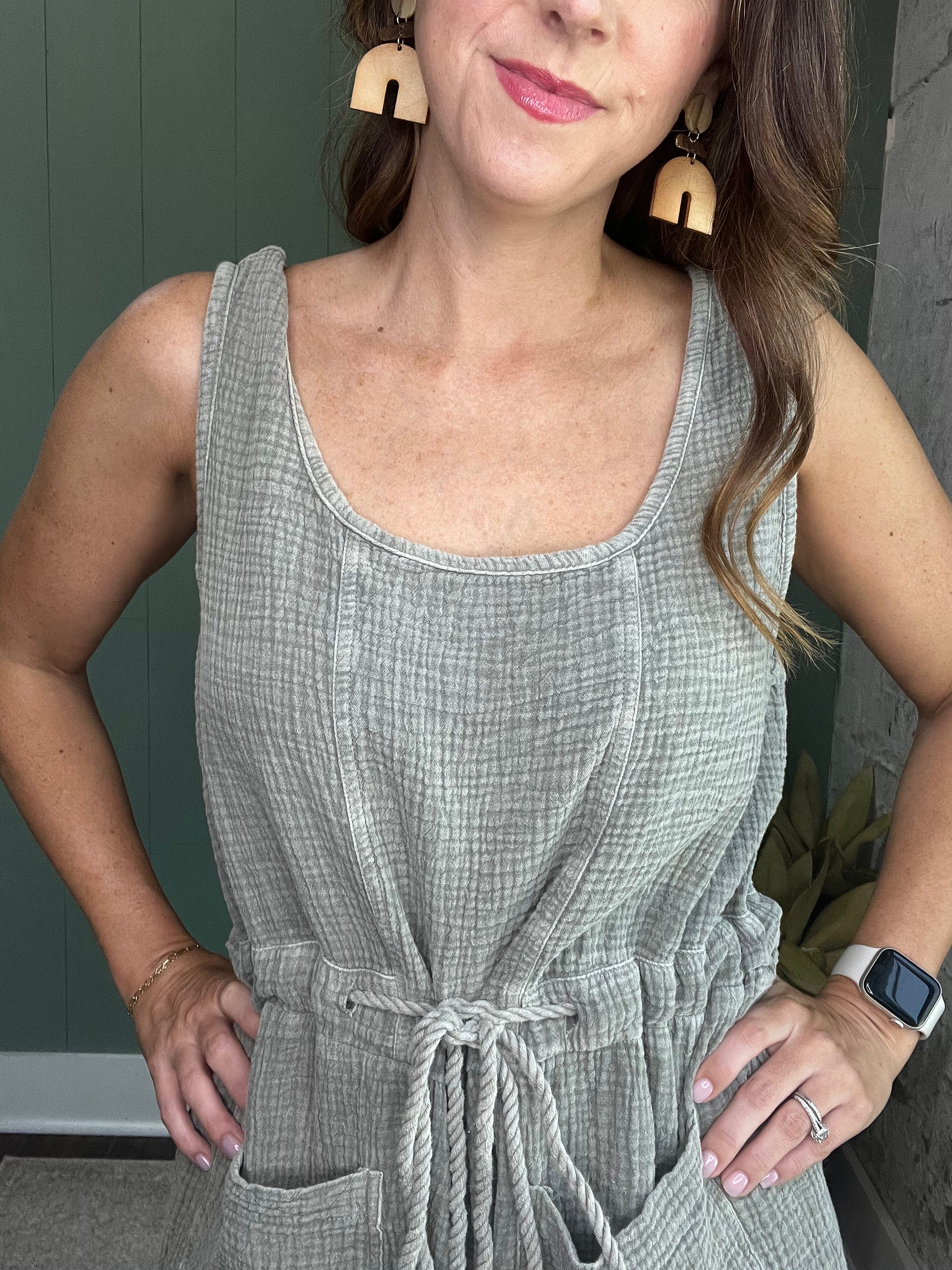 Olive Gauze Shortall