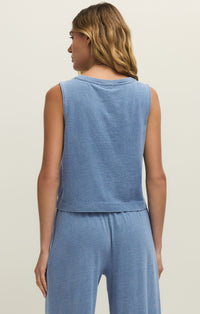 Sloane V-Neck Denim Tank Santorini Indigo