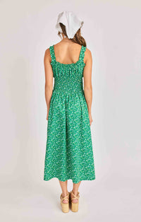 Sun Escape Shirred Waist Midi Dress