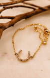 Gold CZ Horseshoe Bracelet