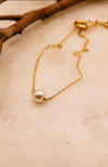 Brass Pearl Bracelet