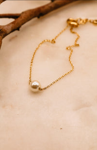 Brass Pearl Bracelet
