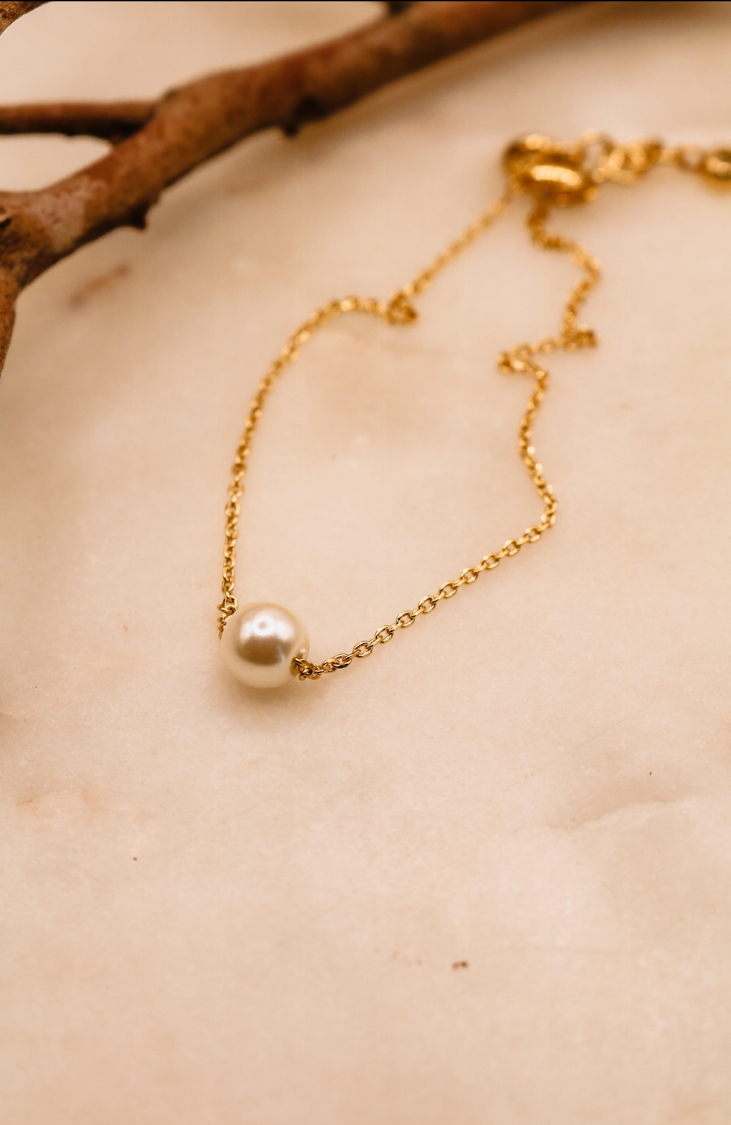 Brass Pearl Bracelet