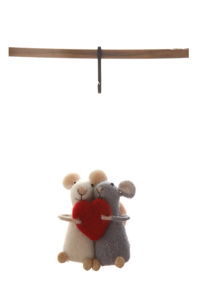 Heart Mice Ornament