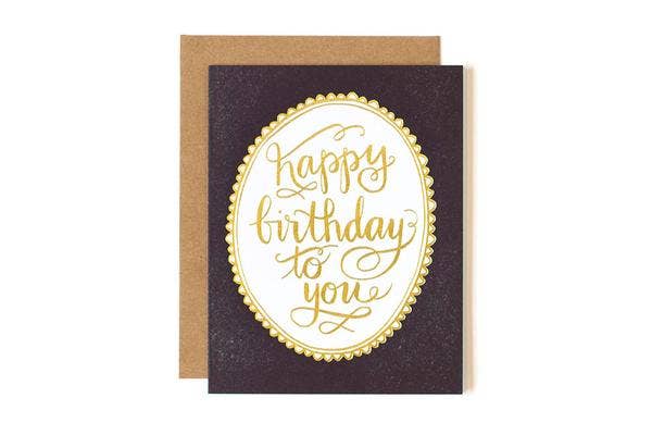 Birthday Foil Letterpress Greeting Card Stationery