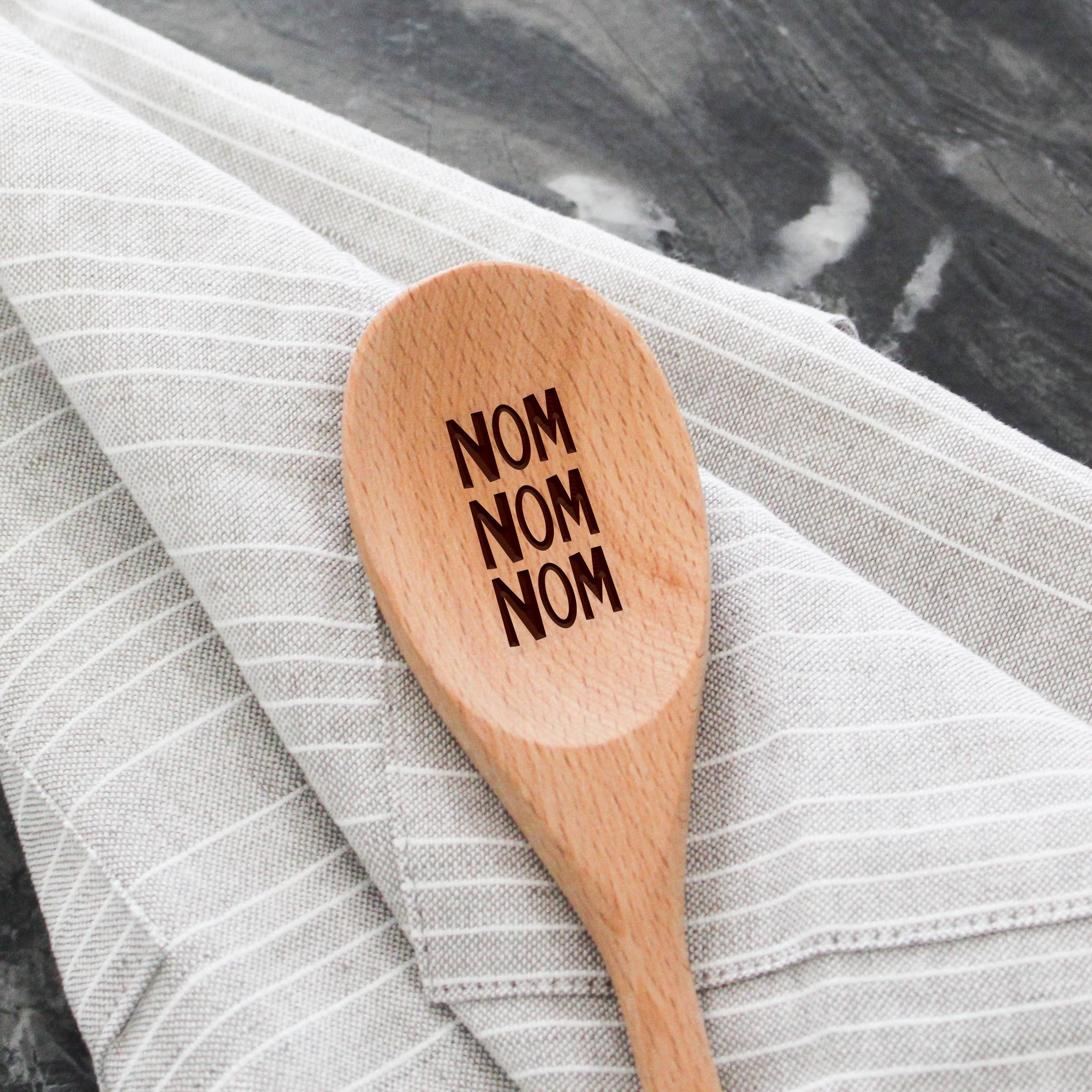 Nom Nom Nom - Beechwood Serving Spoon