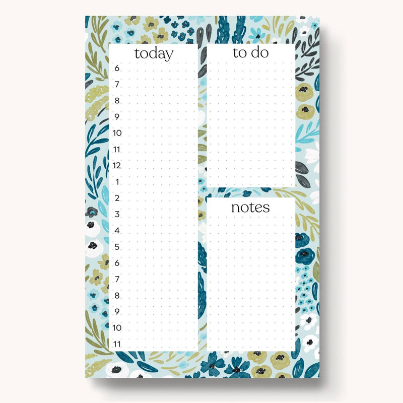 Waterfall Floral Daily Planner Notepad, 8.5x5.5 in.