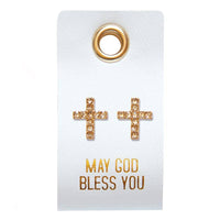 Leather Tag - Sparkling Earrings