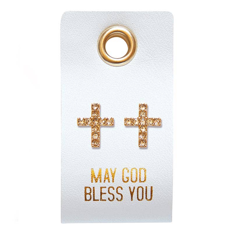 Leather Tag - Sparkling Earrings