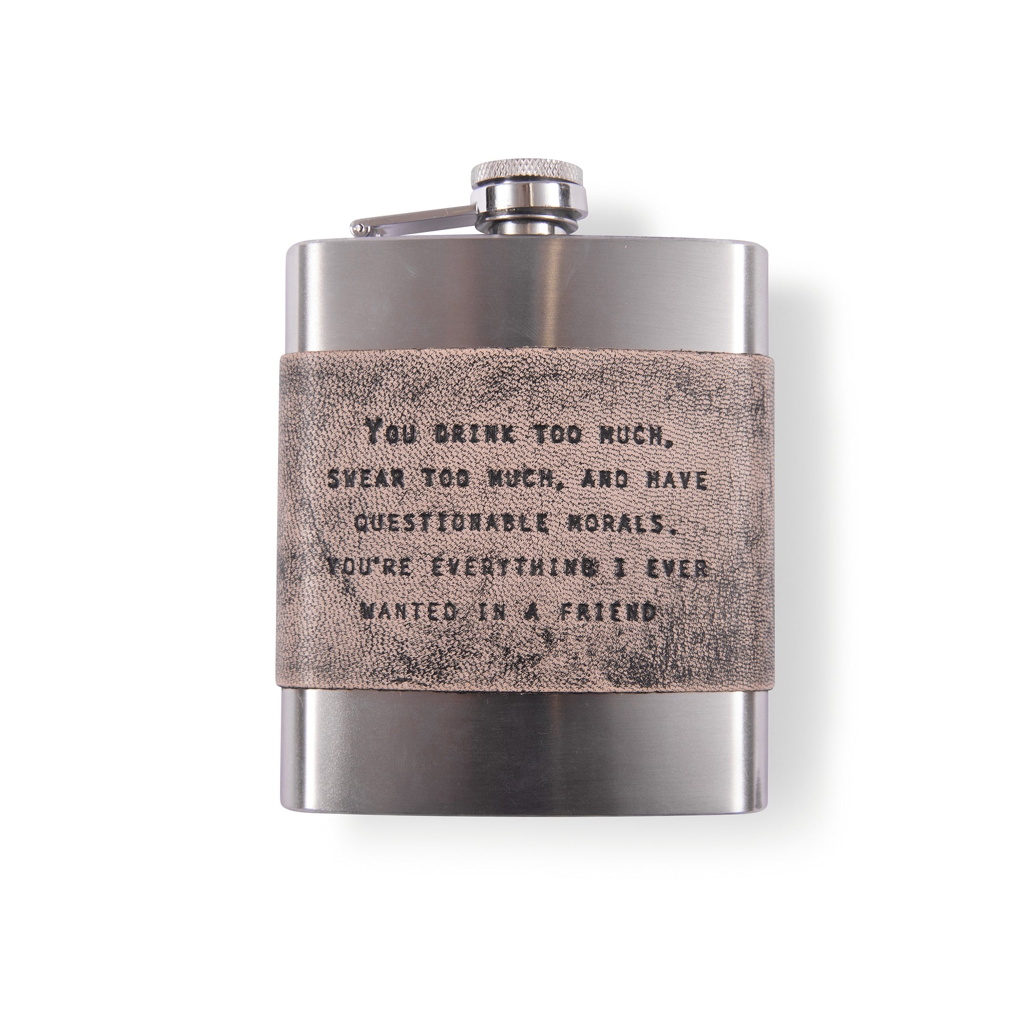Leather Quote Flask