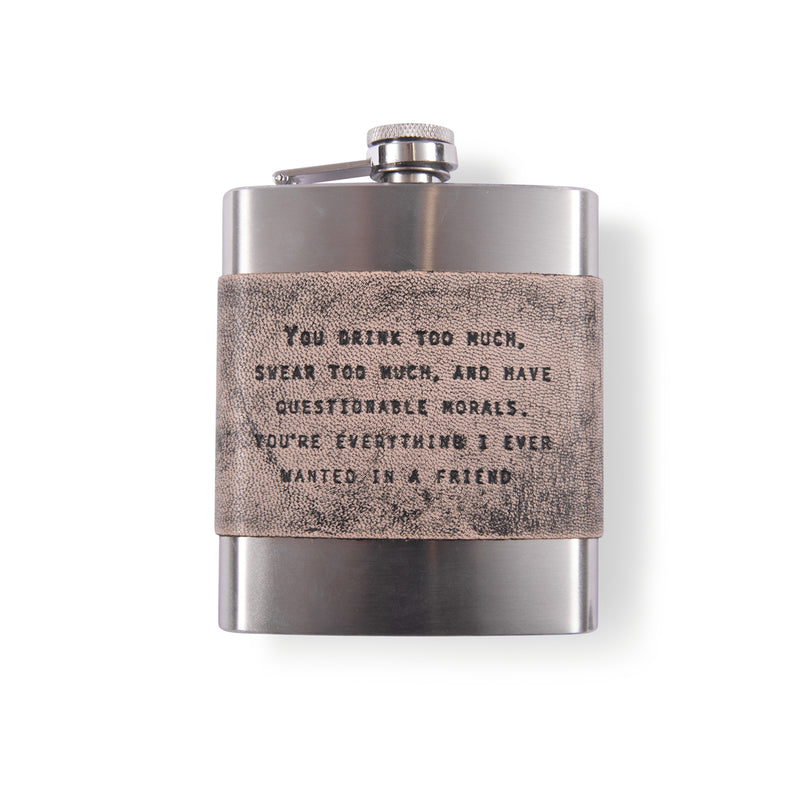 Leather Quote Flask