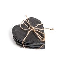 Black Slate Heart Coasters