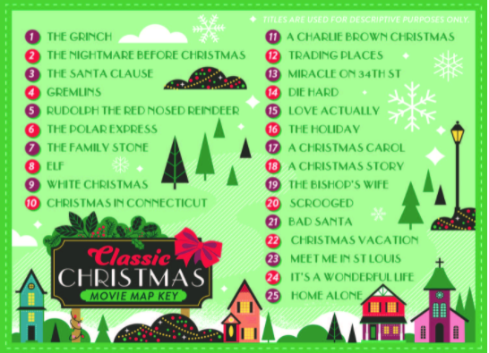Classic Christmas Movies Map Puzzle