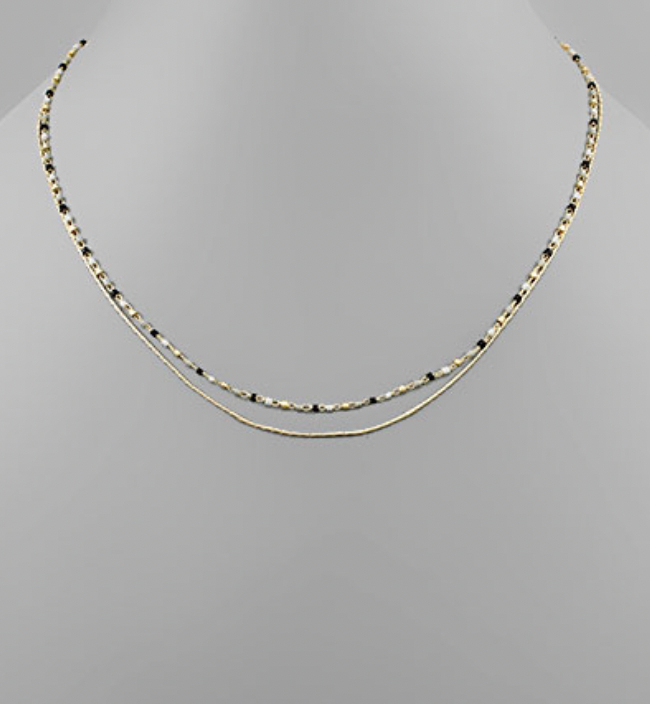 Small Beads & Thin Chain Necklace