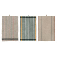 Woven Cotton Tea Towel with Stripes