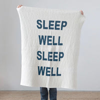 Cotton Knit Baby Blanket "Sleep Well"