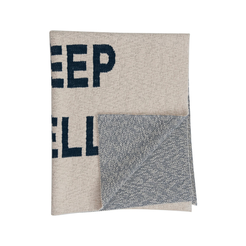 Cotton Knit Baby Blanket "Sleep Well"