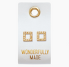 Leather Tag - Sparkling Earrings