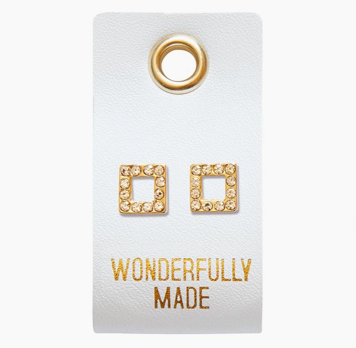 Leather Tag - Sparkling Earrings