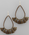 Raffia Tassel Teardrop Earrings