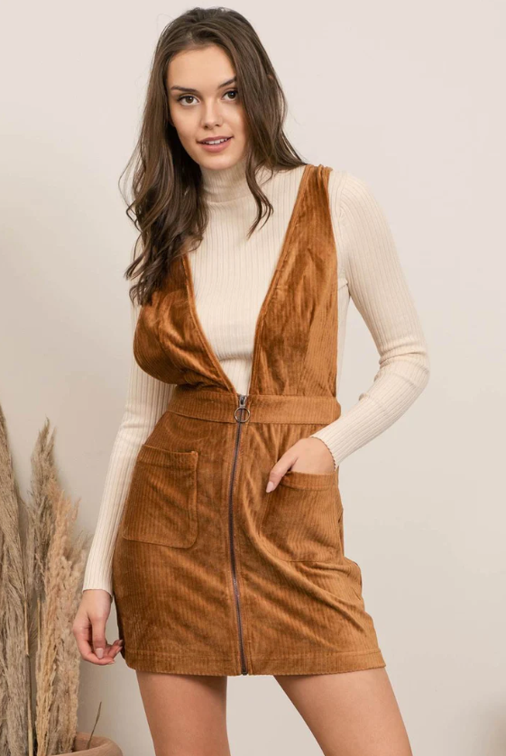 Zip Up Pinafore Dress