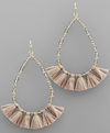 Raffia Tassel Teardrop Earrings