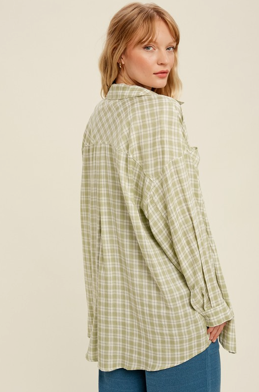 Plaid Woven Shacket Shirt