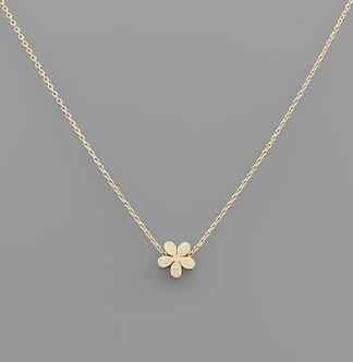 Brushed Flower Necklace