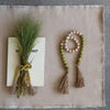 Wood and Coco Shell Bead Garland with Jute Tassels