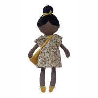 Fabric Doll in Floral Dress with Purse