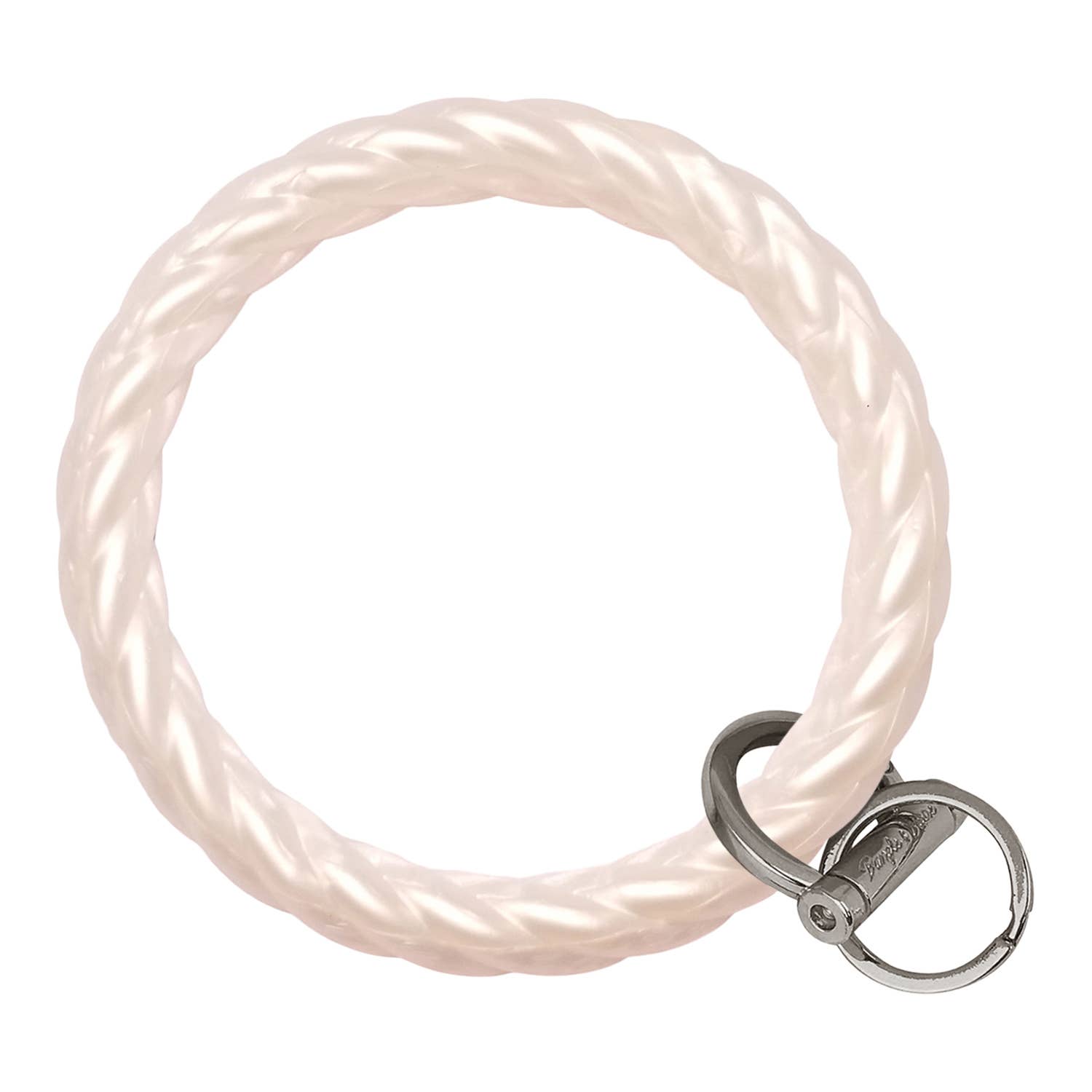 Twist Bracelet Key Ring - Pearl